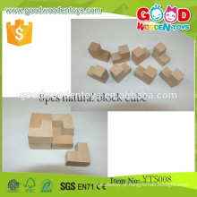 Ferramentas de ensino de madeira Brinquedos de bloco educacional 8pcs Natural Block Cube